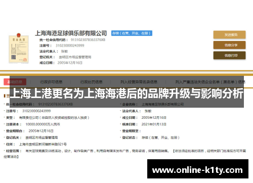 上海上港更名为上海海港后的品牌升级与影响分析